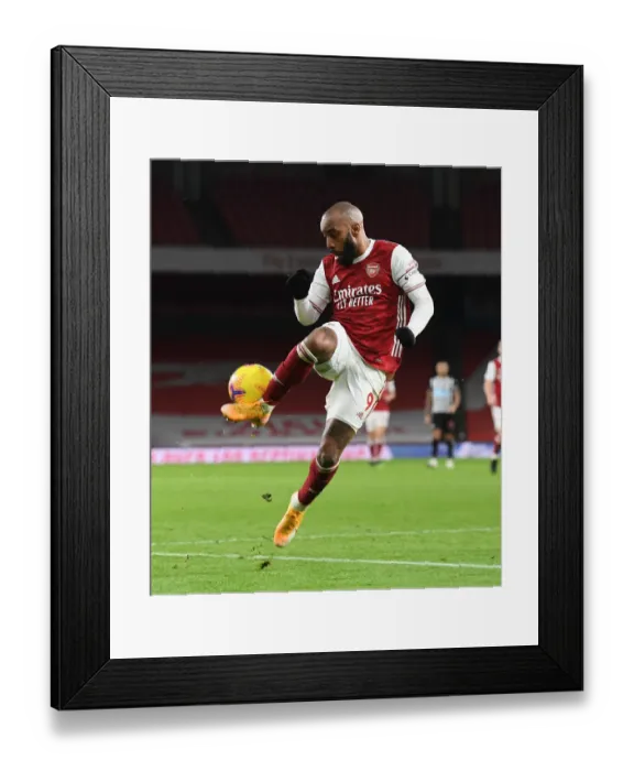 Framed Print : Arsenal's Alex Lacazette in Action Against Newcastle United - Emirates Stadium, 2021 (Behind Closed Doors)