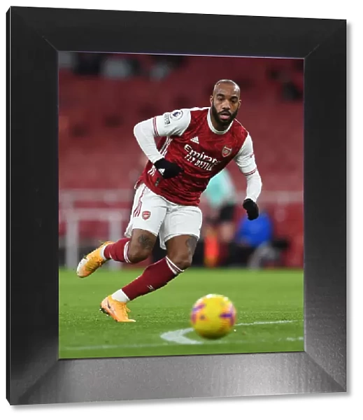 Arsenal's Lacazette in Action against Newcastle United (2020-21) - Emirates Stadium, London (Behind Closed Doors)