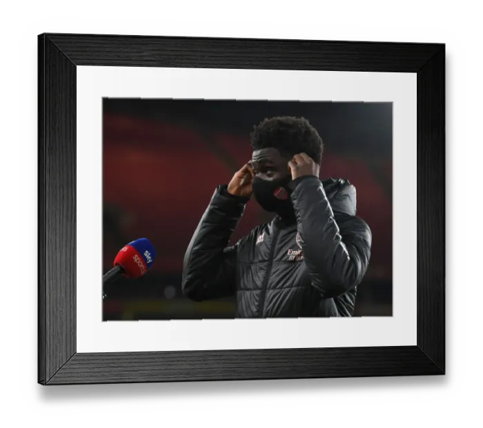 Framed Print : Arsenal's Bukayo Saka - Pre-Match Interview: Arsenal vs Newcastle United (Behind Closed Doors), Premier League 2021 Framed Print : Arsenal's Bukayo Saka - Pre-Match Interview: Arsenal vs Newcastle United (Behind Closed Doors), Premier League 2021