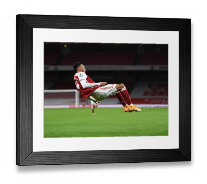 Framed Print : Arsenal's Aubameyang Scores First Goal in Empty Emirates: Arsenal vs. Newcastle (2020-21) Framed Print : Arsenal's Aubameyang Scores First Goal in Empty Emirates: Arsenal vs. Newcastle (2020-21)