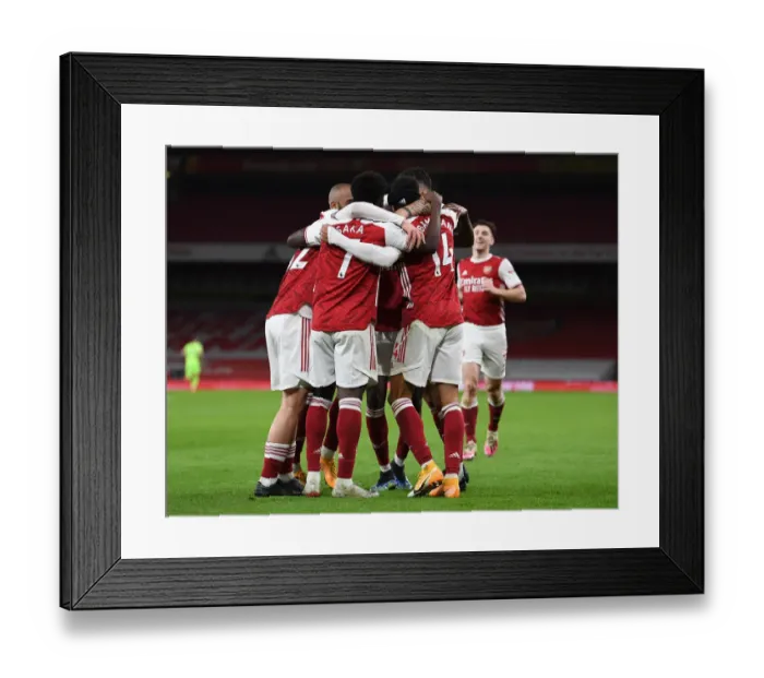 Framed Print : Aubameyang Scores Historic Empty Netter: Arsenal's First Goal of 2021 Against Newcastle