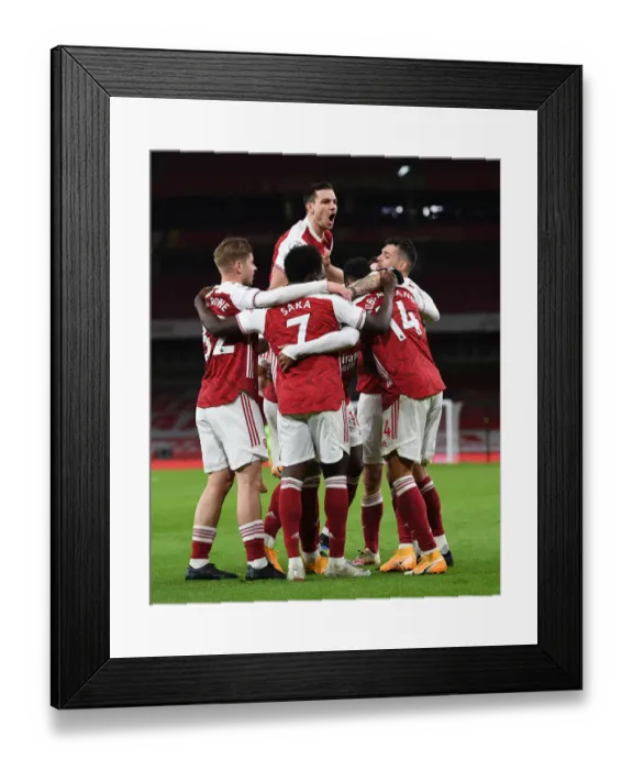 Framed Print : Aubameyang Scores First Goal of 2021: Arsenal's Empty Netter Against Newcastle