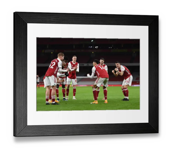 Framed Print : Aubameyang Scores First Goal of 2021 in Empty Emirates: Arsenal vs. Newcastle