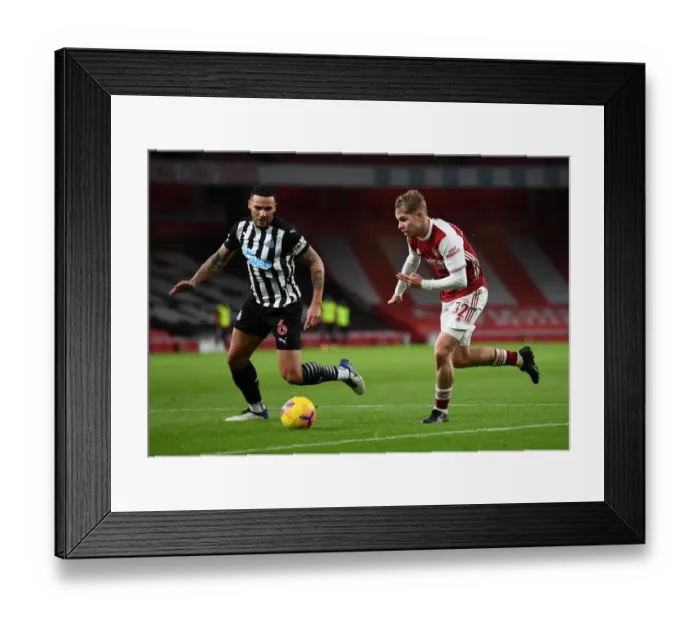 Framed Print : Clash of the Titans: Emile Smith Rowe vs Jamaal Lascelles - Arsenal vs Newcastle United, Premier League 2020-21 (Empty Emirates Stadium) Framed Print : Clash of the Titans: Emile Smith Rowe vs Jamaal Lascelles - Arsenal vs Newcastle United, Premier League 2020-21 (Empty Emirates Stadium)