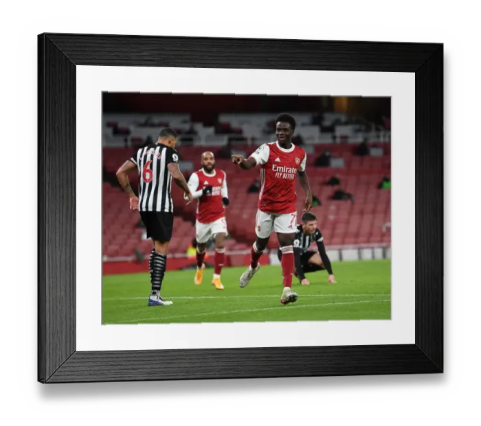 Framed Print : Bukayo Saka's Empty Netter: Arsenal's Second Goal vs. Newcastle United (2020-21) Framed Print : Bukayo Saka's Empty Netter: Arsenal's Second Goal vs. Newcastle United (2020-21)