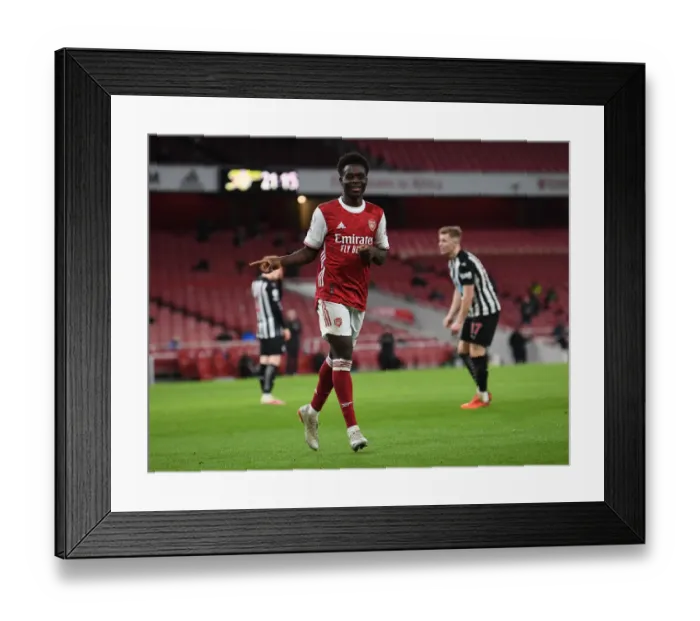 Framed Print : Arsenal's Bukayo Saka Scores Second Goal vs. Newcastle United in Empty Emirates Stadium (2020-21) Framed Print : Arsenal's Bukayo Saka Scores Second Goal vs. Newcastle United in Empty Emirates Stadium (2020-21)