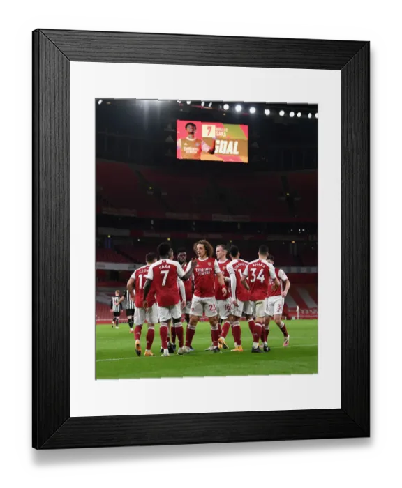 Framed Print : Bukayo Saka Scores Empty Netter: Arsenal's Second Goal Against Newcastle United (2020-21)