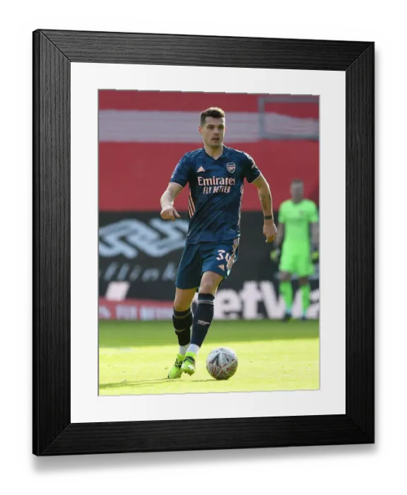 Framed Print : Arsenal's Granit Xhaka in FA Cup Action: Southampton vs Arsenal (Behind Closed Doors)