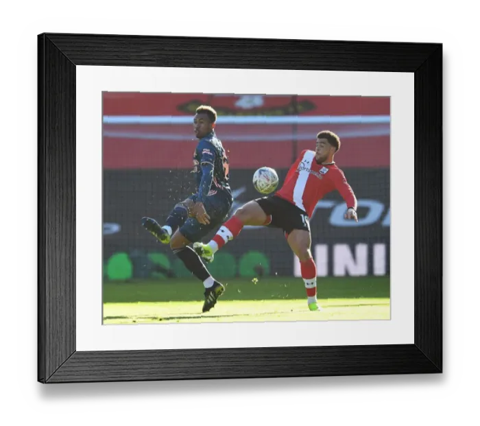 Framed Print : FA Cup: Magalhaes vs. Adams Clash in Empty Southampton Stadium