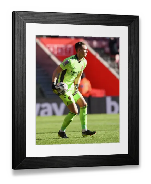 Framed Print : Arsenal's Bernd Leno in Action: FA Cup 2021 Match Against Southampton (Behind Closed Doors)