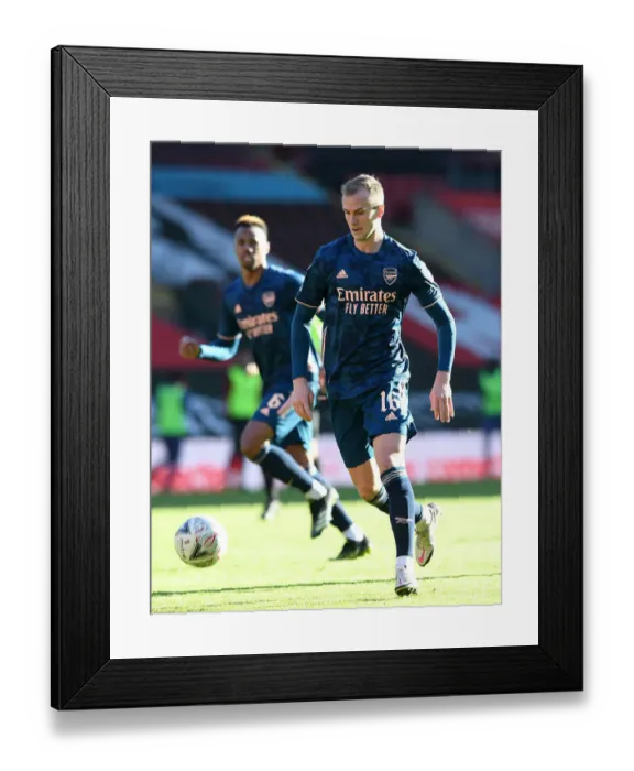 Framed Print : Arsenal's Rob Holding in FA Cup Action: Southampton vs Arsenal (FA Cup 4th Round 2021)
