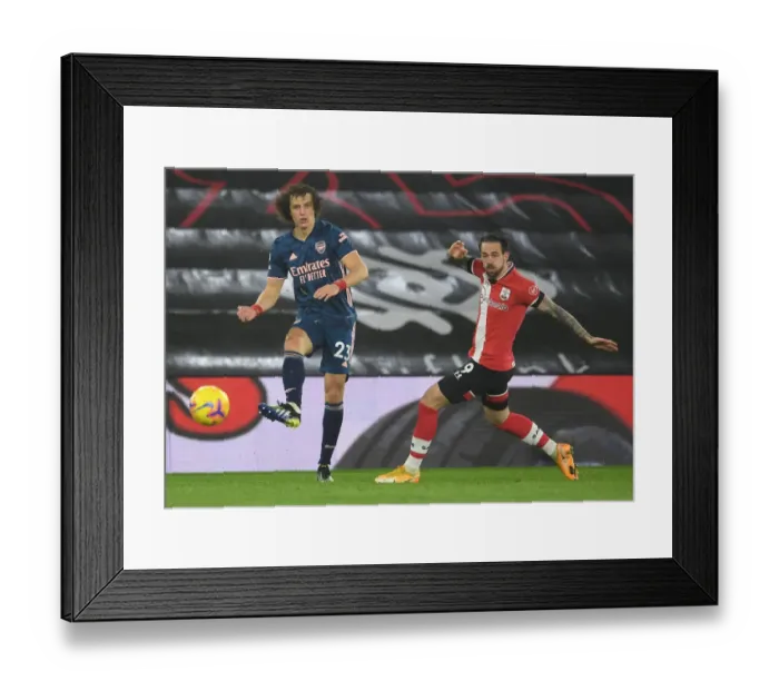 Framed Print : David Luiz vs. Danny Ings: A Battle at Empty St. Mary's - Southampton vs. Arsenal, Premier League 2020-21 Framed Print : David Luiz vs. Danny Ings: A Battle at Empty St. Mary's - Southampton vs. Arsenal, Premier League 2020-21