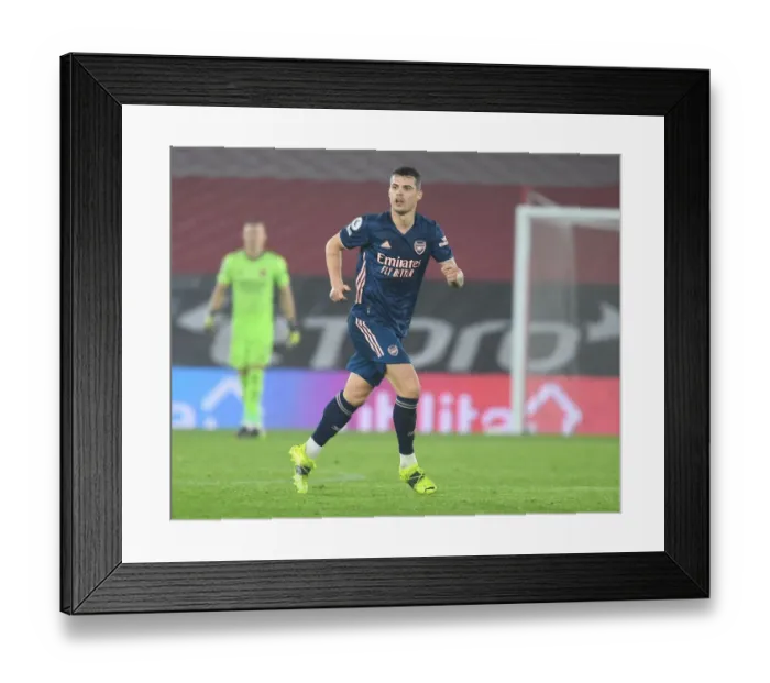 Framed Print : Arsenal's Granit Xhaka in Action at Empty Southampton Stadium - Premier League 2020-21 Framed Print : Arsenal's Granit Xhaka in Action at Empty Southampton Stadium - Premier League 2020-21
