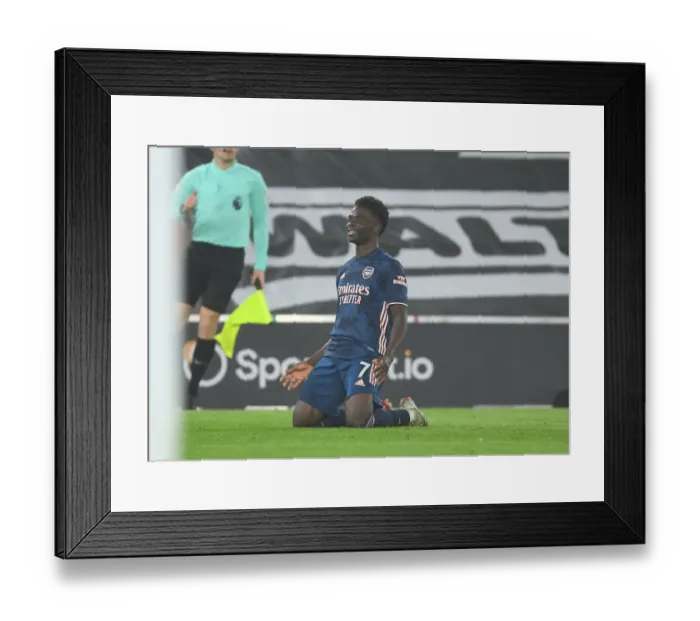 Framed Print : Bukayo Saka Scores Second Goal: Southampton vs. Arsenal, Premier League 2020-21 (Behind Closed Doors) Framed Print : Bukayo Saka Scores Second Goal: Southampton vs. Arsenal, Premier League 2020-21 (Behind Closed Doors)