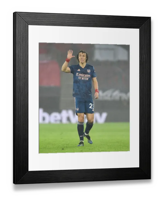 Framed Print : Arsenal's David Luiz in Action at Empty Southampton Stadium - Premier League 2020-21