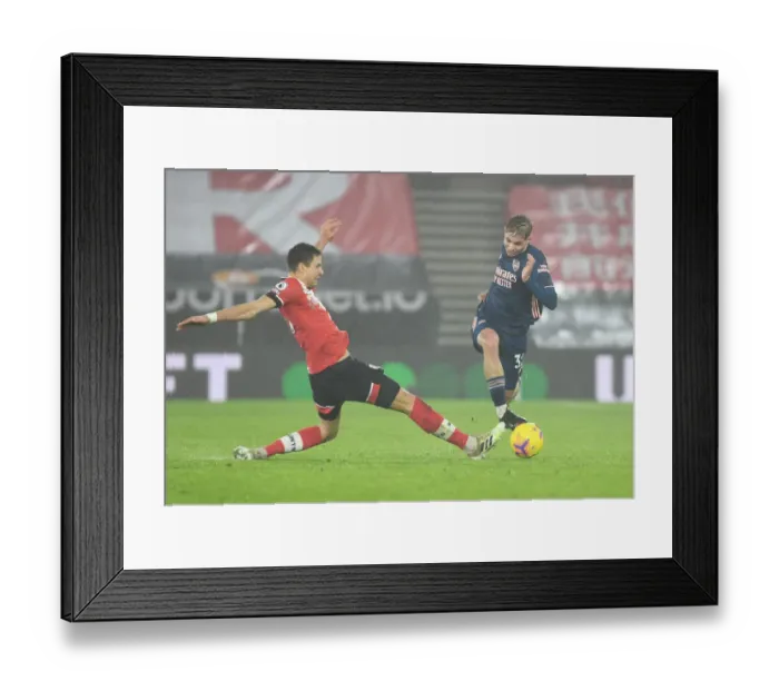 Framed Print : Emile Smith Rowe vs Jan Bednarek: Intense Battle in Empty St. Mary's Stadium - Southampton vs Arsenal, Premier League 2020-21 Framed Print : Emile Smith Rowe vs Jan Bednarek: Intense Battle in Empty St. Mary's Stadium - Southampton vs Arsenal, Premier League 2020-21