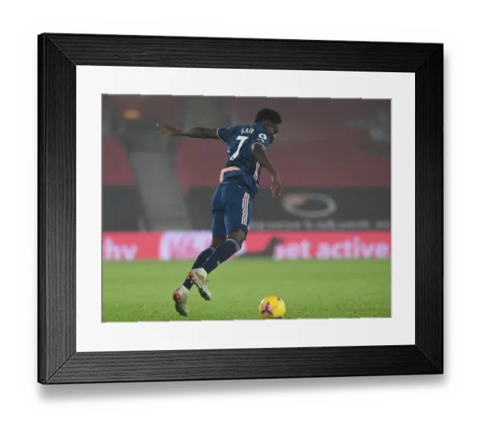 Framed Print : Arsenal's Bukayo Saka Shines at Empty Southampton Stadium - Premier League 2020-21 Framed Print : Arsenal's Bukayo Saka Shines at Empty Southampton Stadium - Premier League 2020-21