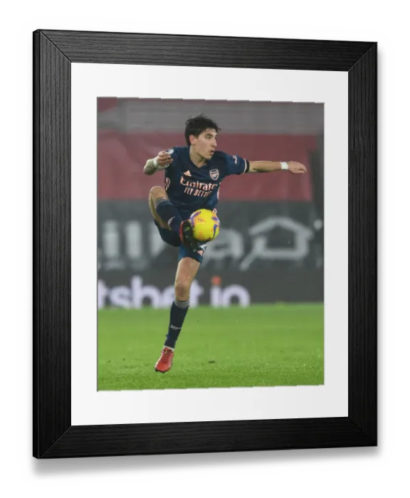 Framed Print : Arsenal's Hector Bellerin at Empty St. Mary's Stadium: Southampton vs Arsenal, Premier League 2021