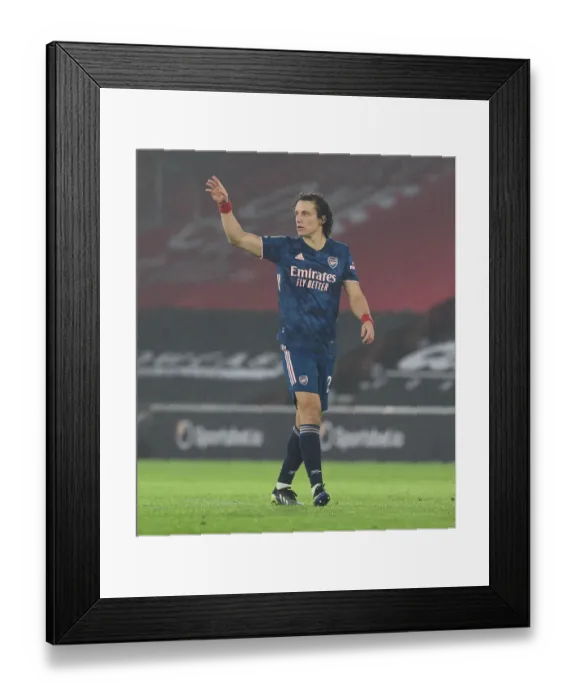 Framed Print : Arsenal's David Luiz at Empty Southampton Stadium - Premier League 2021