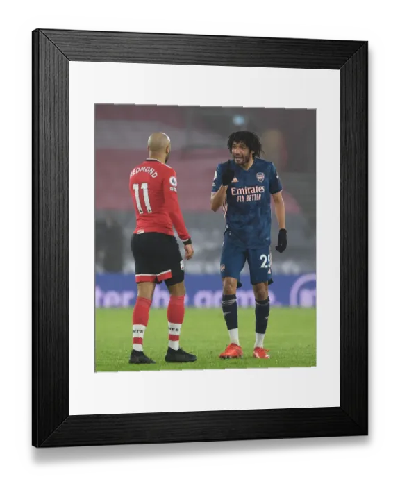 Framed Print : Clash of the Titans: Southampton vs. Arsenal, Premier League 2021 (Behind Closed Doors)