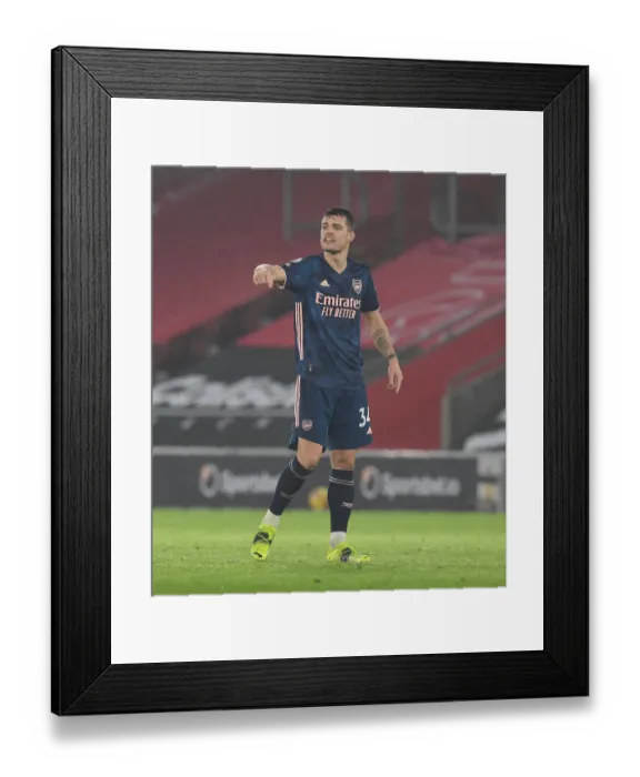 Framed Print : Arsenal's Granit Xhaka in Action at Empty Southampton Stadium - Premier League 2020-21 Framed Print : Arsenal's Granit Xhaka in Action at Empty Southampton Stadium - Premier League 2020-21