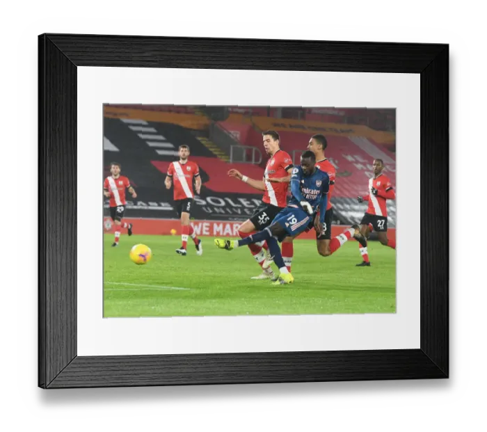 Framed Print : Pepe Scores First Arsenal Goal in Empty Southampton Stadium - Premier League 2021 (Southampton v Arsenal) Framed Print : Pepe Scores First Arsenal Goal in Empty Southampton Stadium - Premier League 2021 (Southampton v Arsenal)