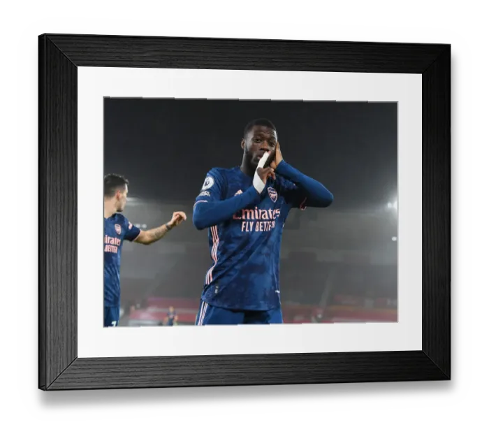 Framed Print : Pepe Scores First for Arsenal in Empty St. Mary's Stadium (Premier League 2021) Framed Print : Pepe Scores First for Arsenal in Empty St. Mary's Stadium (Premier League 2021)
