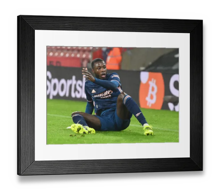 Framed Print : Arsenal's Nicolas Pepe Plays in Empty Southampton Stadium - Premier League 2020-21