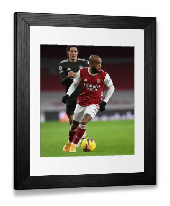 Framed Print : Empty Arsenal vs Manchester United Clash: Premier League Rivalry in an Empty Emirates Stadium (2020-21)