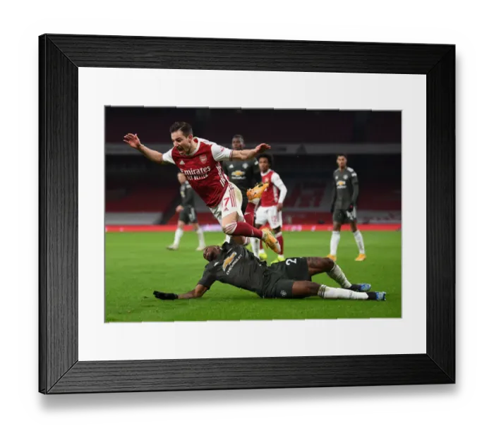 Framed Print : Empty Emirates: Arsenal vs Manchester United Showdown, Premier League 2021