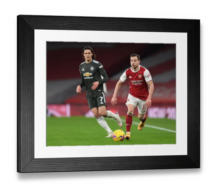 Framed Print : Empty Premier League Showdown: Arsenal vs Manchester United (2020-21)