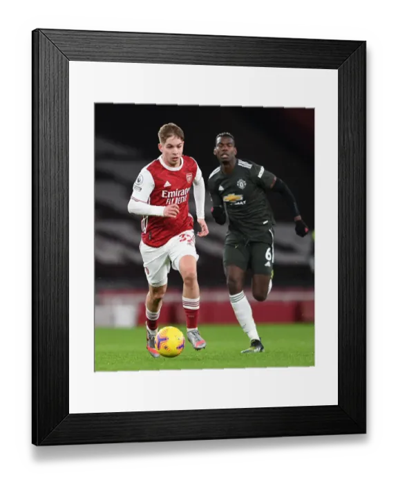 Framed Print : Emile Smith Rowe Shines: Arsenal's Standout Performance Against Manchester United at Empty Emirates Stadium (Premier League 2020-21)