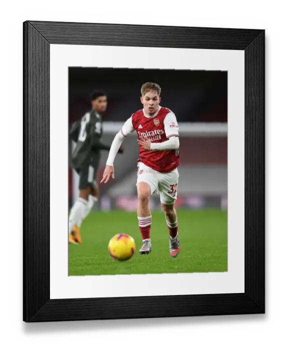 Framed Print : Arsenal vs Manchester United: Emile Smith Rowe Shines in Empty Emirates Stadium, Premier League 2021