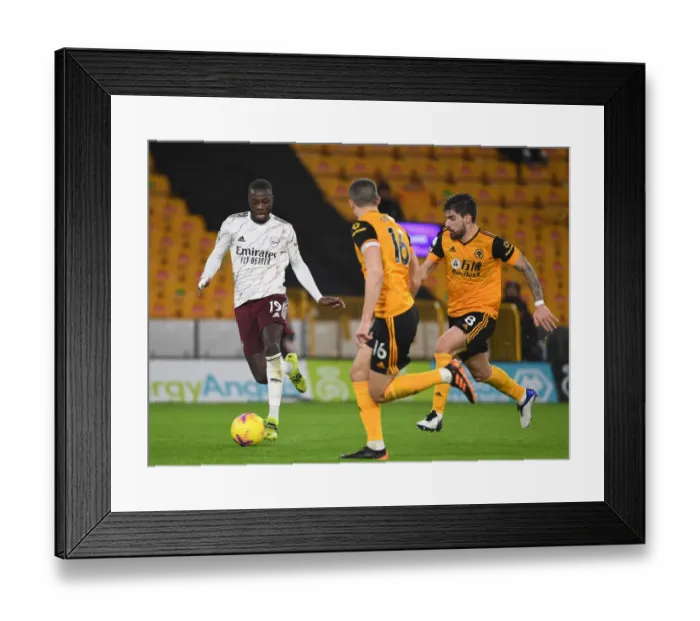 Framed Print : Pepe Faces Off Against Coady and Neves: Wolverhampton Wanderers vs Arsenal, Premier League 2020-21 Framed Print : Pepe Faces Off Against Coady and Neves: Wolverhampton Wanderers vs Arsenal, Premier League 2020-21