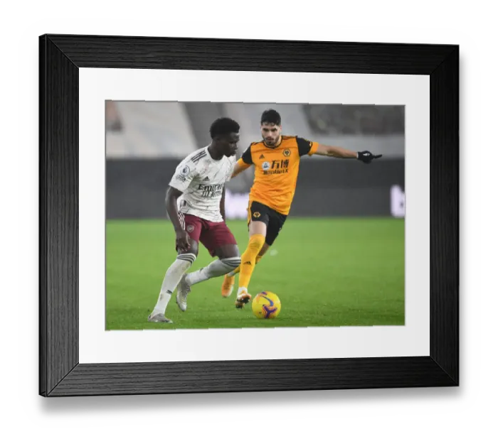 Framed Print : Saka vs Neto: A Premier League Battle at Molineux - Wolverhampton Wanderers vs Arsenal