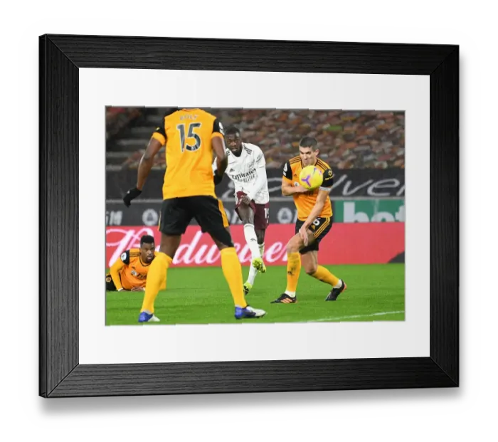 Framed Print : Pepe Scores the Winner: Arsenal Triumphs at Wolverhampton Wanderers, Premier League 2020-21