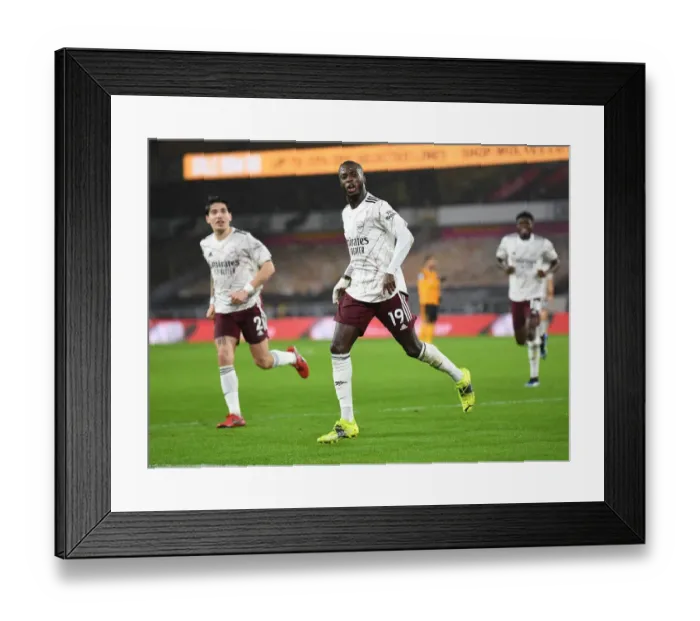 Framed Print : Pepe's Stunner: Arsenal's Victory over Wolverhampton Wanderers (2020-21)