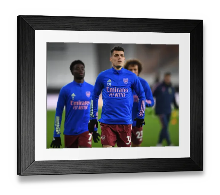 Framed Print : Arsenal's Granit Xhaka Gears Up for Wolverhampton Wanderers Clash in Premier League