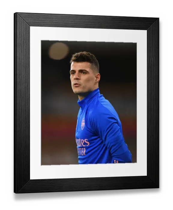 Framed Print : Granit Xhaka Gears Up: Arsenal's Preparation vs. Wolverhampton Wanderers in Premier League Framed Print : Granit Xhaka Gears Up: Arsenal's Preparation vs. Wolverhampton Wanderers in Premier League