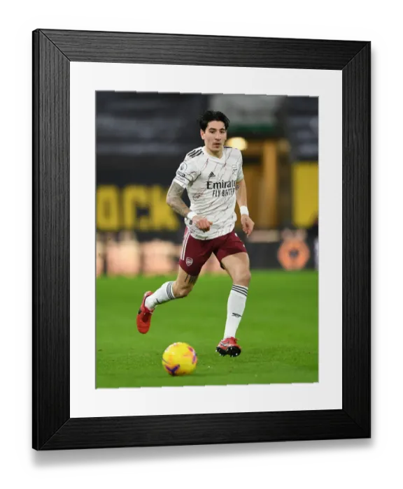 Framed Print : Hector Bellerin in Action: Arsenal vs. Wolverhampton Wanderers, Premier League 2020-21