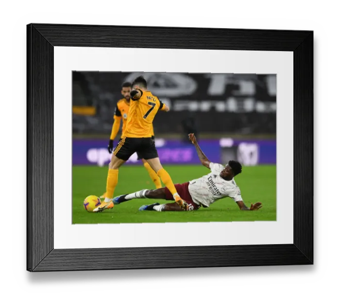 Framed Print : Partey Slides: Wolverhampton Wanderers vs Arsenal, Premier League 2020-21 Framed Print : Partey Slides: Wolverhampton Wanderers vs Arsenal, Premier League 2020-21