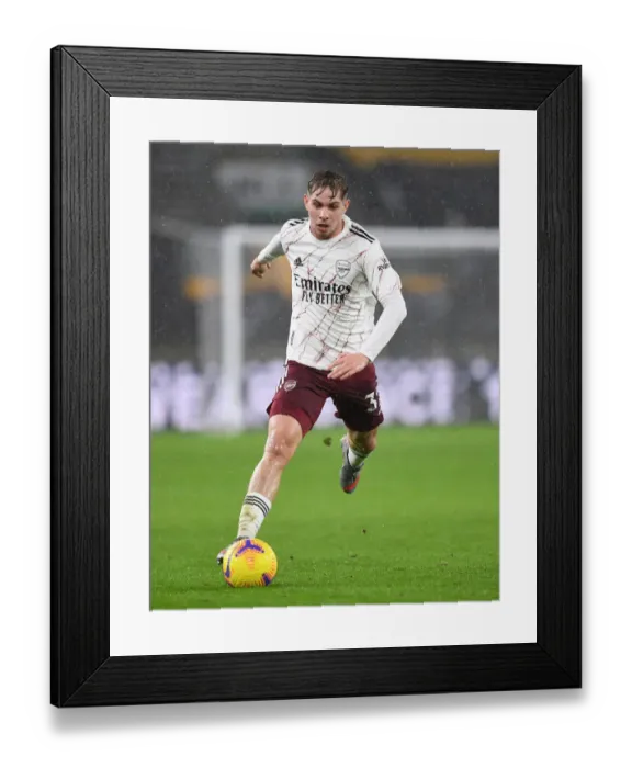 Framed Print : Emile Smith Rowe in Action: Wolverhampton Wanderers vs Arsenal, Premier League 2020-21