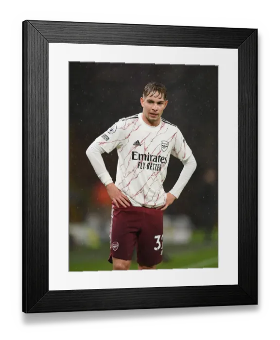 Framed Print : Emile Smith Rowe Stars: Arsenal's Young Gun Shines in Wolverhampton Wanderers Showdown, Premier League 2020-21