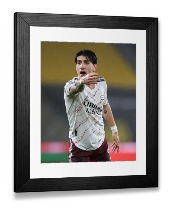 Framed Print : Hector Bellerin in Action: Arsenal vs. Wolverhampton Wanderers, Premier League 2020-21