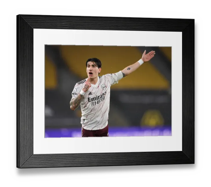 Framed Print : Hector Bellerin in Action: Wolverhampton Wanderers vs Arsenal, Premier League 2020-21