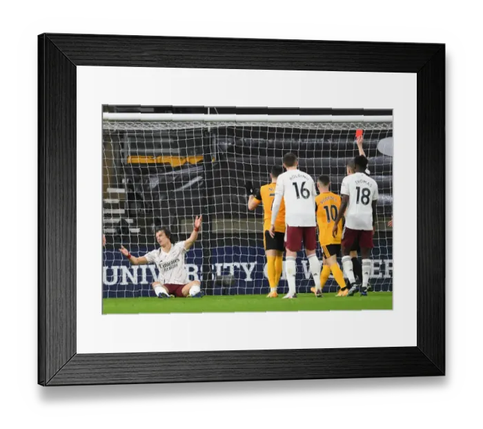 Framed Print : Arsenal's David Luiz Red-Carded in Wolverhampton Wanderers Clash (2020-21) Framed Print : Arsenal's David Luiz Red-Carded in Wolverhampton Wanderers Clash (2020-21)