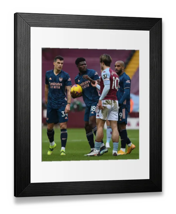 Framed Print : Partey vs. Grealish: Intense Battle Between Aston Villa and Arsenal in Premier League Framed Print : Partey vs. Grealish: Intense Battle Between Aston Villa and Arsenal in Premier League