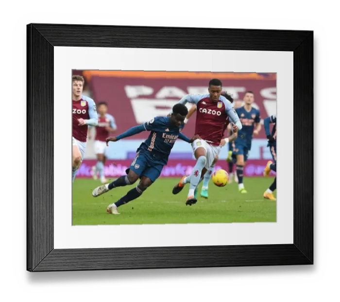 Framed Print : Bukayo Saka Fouled by Ezri Konsa in Aston Villa vs Arsenal Premier League Clash (2020-21) Framed Print : Bukayo Saka Fouled by Ezri Konsa in Aston Villa vs Arsenal Premier League Clash (2020-21)