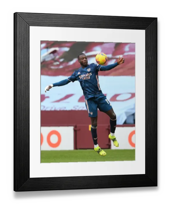 Framed Print : Pepe in Action: Aston Villa vs. Arsenal, Premier League 2020-21