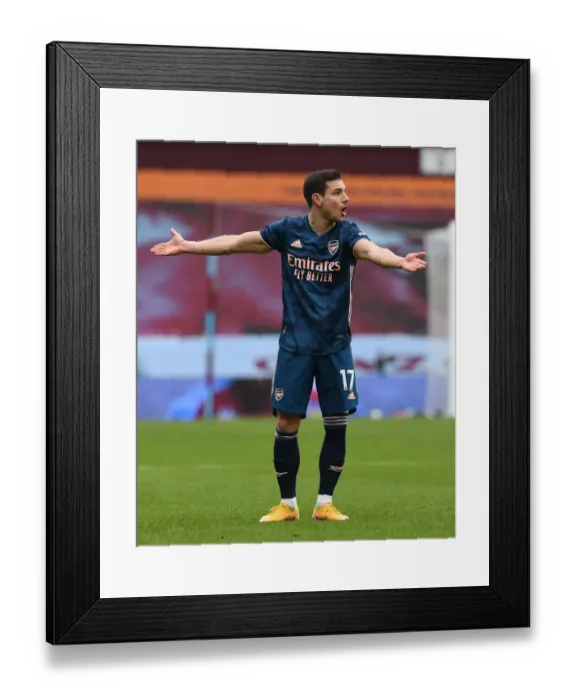 Framed Print : Arsenal's Cedric Soares in Action Against Aston Villa (2020-21 Premier League)